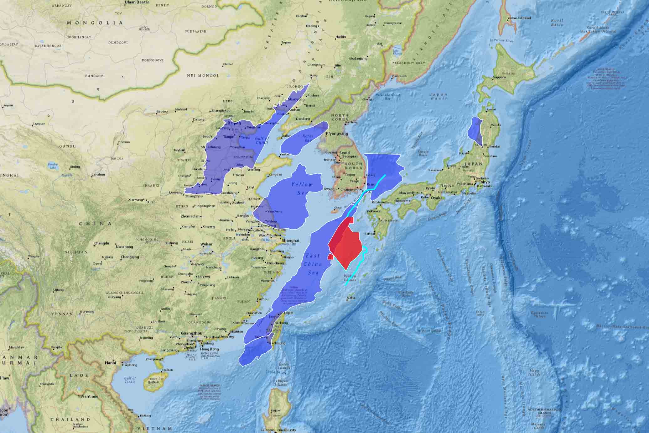 동중국해(East China Sea) 석유과 가스 자원 매장량