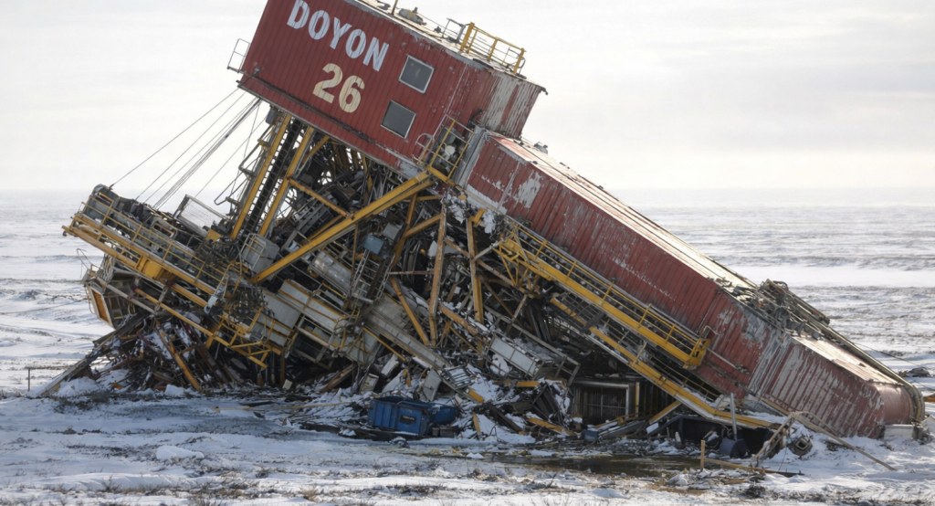 붕괴된 석유 시추 리그 Donyon 26
