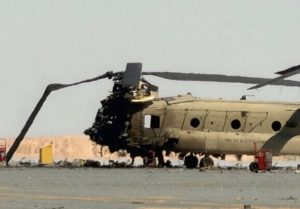이란 드론 공격으로 중파된 CH-47 헬기