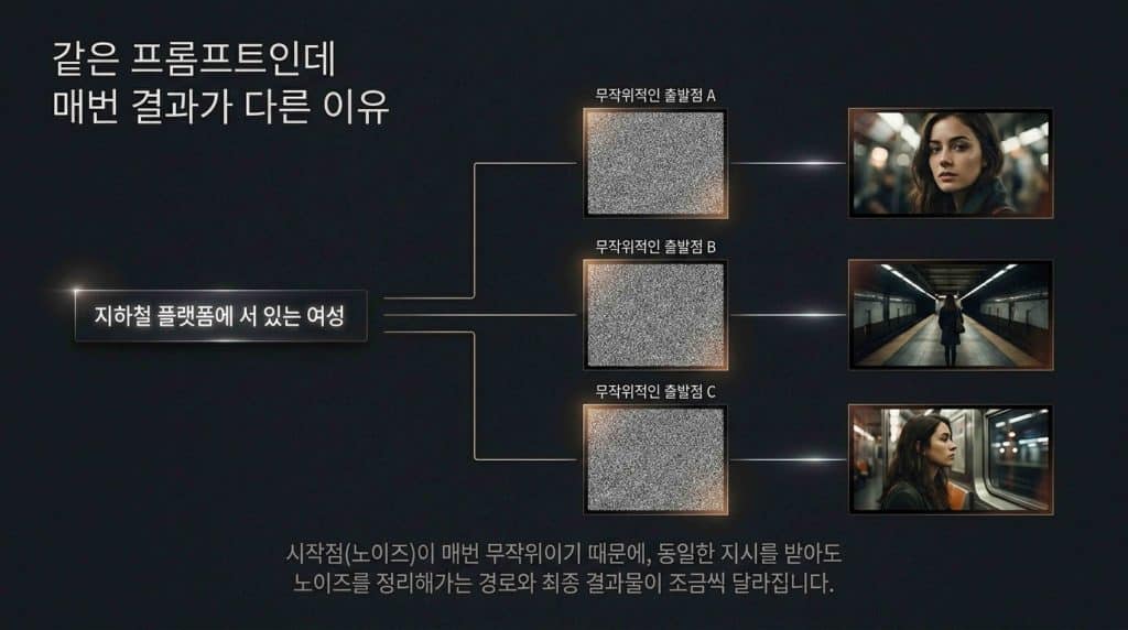같은 프롬프트를 넣어도 결과가 다른 이유
